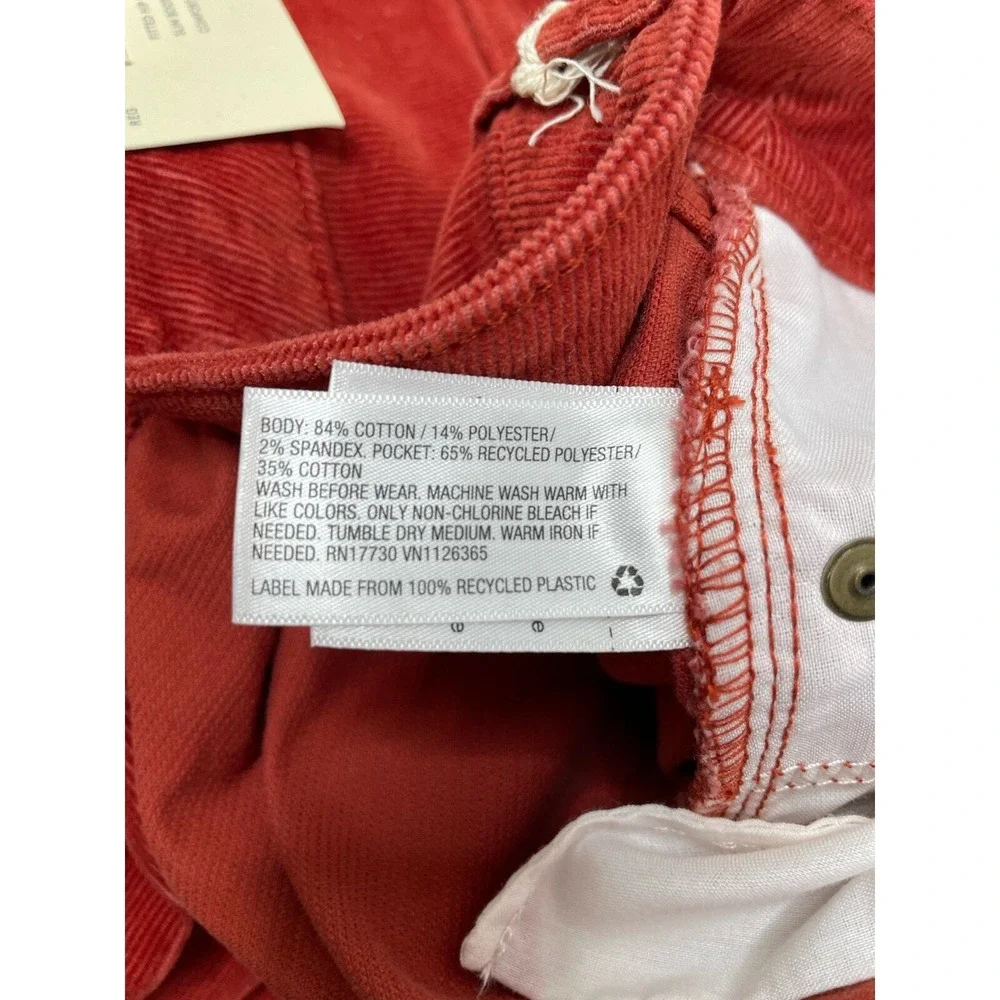 Universal Thread Womens Skinny Bootcut Corduroy Pants Orange Red 26W NEW Boho